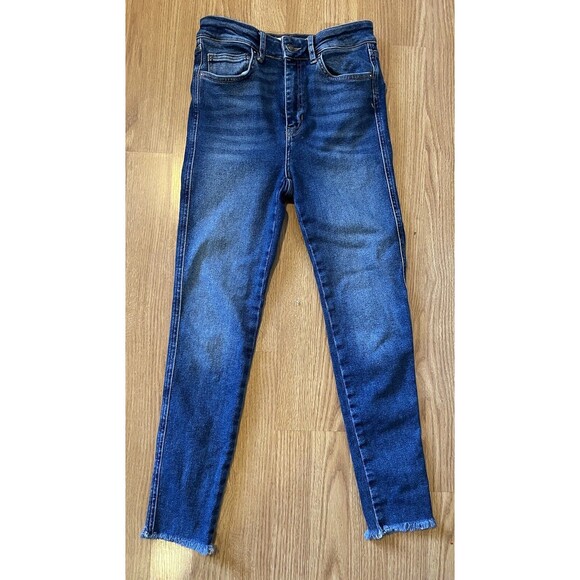 Free People We The Free High Rise Raw Hem Skinny Jeans Size 28 - Picture 1 of 8